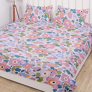 wsoko,premium, cotton 400tc, bedsheet super king size,108x108 3p set