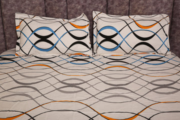 WSOKO PREMIUM COTTON.100% TC 300 QUEEN SIZE 90X100 BEDSHEET 2PILLO 3P SET MULTI COLOUR