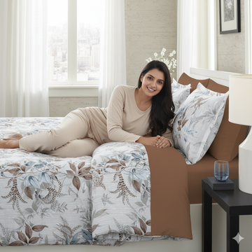 WSOKO 100%.PREMIUM COTTON..TC.400.SUPAR KING SIZE 108x108 BEDSHEET 2PILLO 3P SET MULTI COLOUR