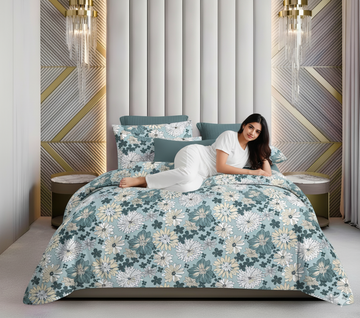 WSOKO 100%.PREMIUM COTTON..TC.400.SUPAR KING SIZE 108x108 BEDSHEET 2PILLO 3P SET MULTI COLOUR