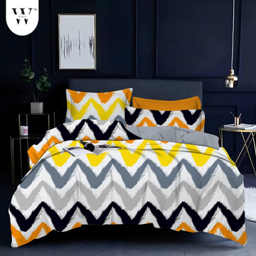 WSOKO PREMIUM COTTON.100% TC 300 QUEEN SIZE 90X100 BEDSHEET 2PILLO 3P SET MULTI COLOUR