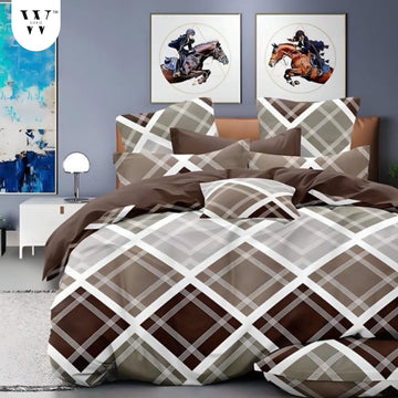 WSOKO PREMIUM COTTON. 100%.TC.400.SUPAR KING SIZE 108x108 BEDSHEET 2PILLO 3P SET MULTI COLOUR