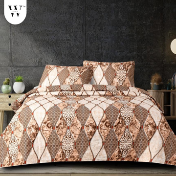 WSOKO PREMIUM COTTON.100% TC 300 QUEEN SIZE 90X100 BEDSHEET 2PILLO 3P SET MULTI COLOUR