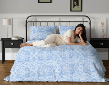 WSOKO 100%.PREMIUM COTTON..TC.400.SUPAR KING SIZE 108x108 BEDSHEET 2PILLO 3P SET MULTI COLOUR