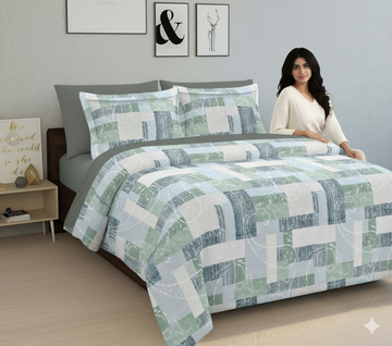 WSOKO 100%.PREMIUM COTTON..TC.400.SUPAR KING SIZE 108x108 BEDSHEET 2PILLO 3P SET MULTI COLOUR