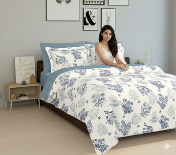 WSOKO 100%.PREMIUM COTTON..TC.400.SUPAR KING SIZE 108x108 BEDSHEET 2PILLO 3P SET MULTI COLOUR