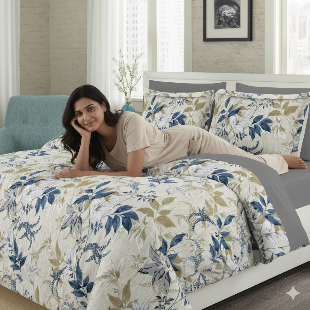 WSOKO 100%.PREMIUM COTTON..TC.400.SUPAR KING SIZE 108x108 BEDSHEET 2PILLO 3P SET MULTI COLOUR