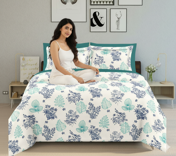 WSOKO 100%.PREMIUM COTTON..TC.400.SUPAR KING SIZE 108x108 BEDSHEET 2PILLO 3P SET MULTI COLOUR