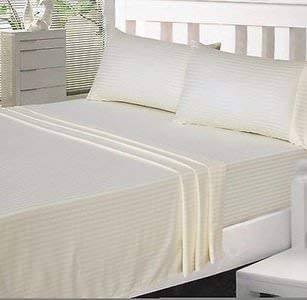 WSOKO 100% PREMIUM STRIP PALAN COTTON  BEDSHEET 400TC 2PILLO 3P SET SUPAR KING  SIZE 108X108