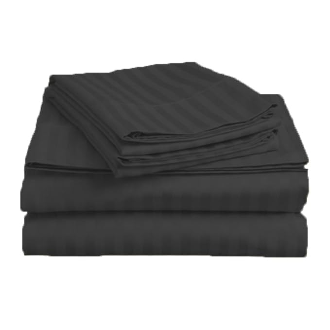 WSOKO 100% PREMIUM,STRIP, PALAN COTTON  BEDSHEET 400 TC 2PILLO 3P SET SUPER KING  SIZE 108X108 WHITE BESHEET
