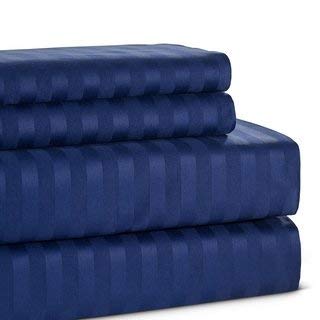 wsoko 400tc all season satin strip ac premium comforter with bedsheet super king size (90x100) 4p set