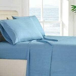 WSOKO 100% PREMIUM STRIP PALAN COTTON  BEDSHEET 300TC 2PILLO 3P SET QUEEN SIZE 90X100