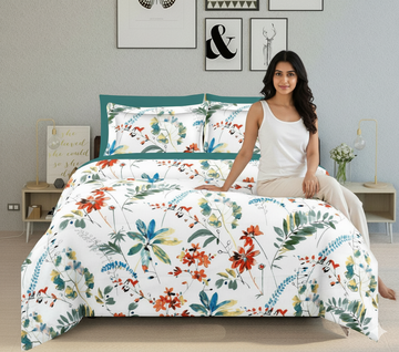 WSOKO 100%.PREMIUM COTTON..TC.400.SUPAR KING SIZE 108x108 BEDSHEET 2PILLO 3P SET MULTI COLOUR