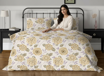 WSOKO 100%.PREMIUM COTTON..TC.400.SUPAR KING SIZE 108x108 BEDSHEET 2PILLO 3P SET MULTI COLOUR