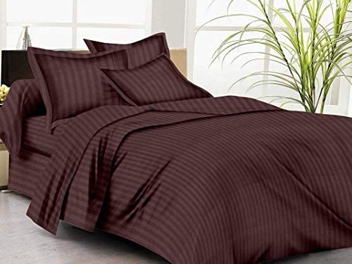WSOKO 100% PREMIUM STRIP PALAN COTTON  BEDSHEET 300TC 2PILLO 3P SET SUPAR KING  SIZE 108X108