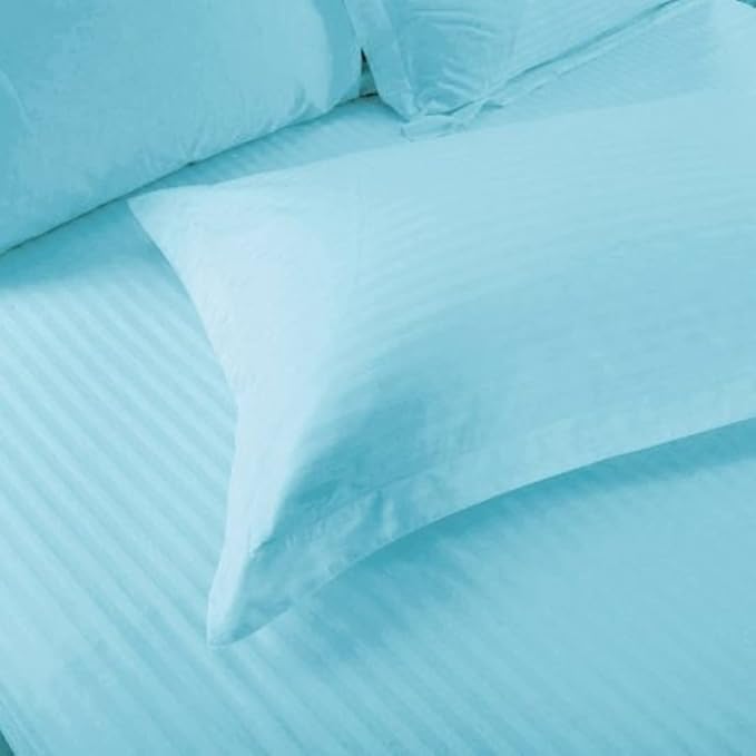 WSOKO 100% PREMIUM STRIP PALAN COTTON  BEDSHEET 300TC 2PILLO 3P SET QUEEN SIZE 90X100