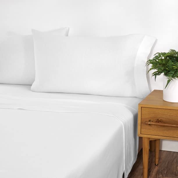 WSOKO 100% PREMIUM, PALAN COTTON  BEDSHEET 600TC 2PILLO 3P SET SUPER KING  SIZE 108X108 WHITE BESHEET