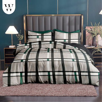 WSOKO 100%.PREMIUM COTTON..TC.400.QUEEN SIZE 90x100 BEDSHEET 2PILLO 3P SET MULTI COLOUR