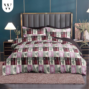 WSOKO 100%.PREMIUM COTTON..TC.400.QUEEN SIZE 90x100 BEDSHEET 2PILLO 3P SET MULTI COLOUR
