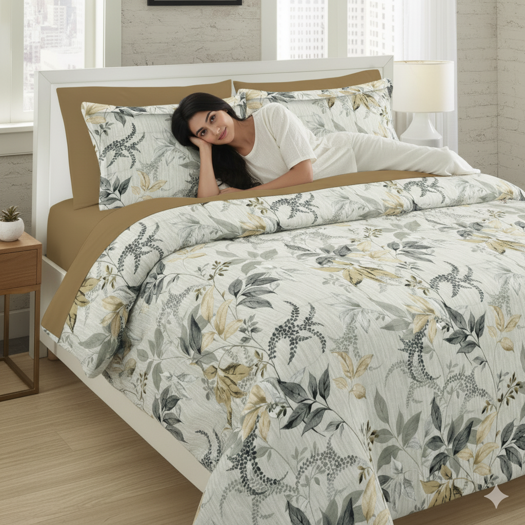 WSOKO 100%.PREMIUM COTTON..TC.400.SUPAR KING SIZE 108x108 BEDSHEET 2PILLO 3P SET MULTI COLOUR