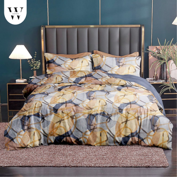 WSOKO 100%.PREMIUM COTTON..TC.400.QUEEN SIZE 90x100 BEDSHEET 2PILLO 3P SET MULTI COLOUR
