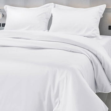 WSOKO 100% PREMIUM, PALAN COTTON  BEDSHEET 500 TC 2PILLO 3P SET SUPER KING  SIZE 108X108 WHITE BESHEET