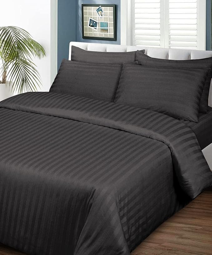 WSOKO 400 GSM Microfiber Solid Satin Striped AC Comforter | Dohar | Quit | Double Bed | Double Weaved | Washable | Hypoallergenic Skin Friendly (90x100 Inch)