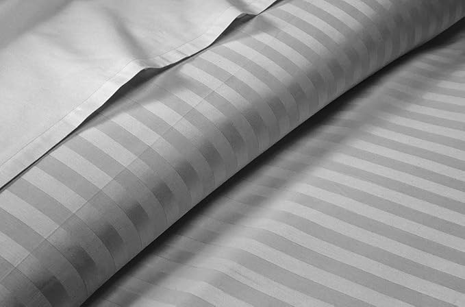 WSOKO 100% PREMIUM,STRIP, PALAN COTTON  BEDSHEET 400 TC 2PILLO 3P SET SUPER KING  SIZE 108X108 WHITE BESHEET