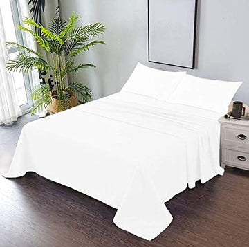 750 TC 100% Egyptian Cotton Bed Sheets Sateen Finish Luxuries Hotel Quality (White, King - 3 Pieces Sheet Set, pillow&nbsp;