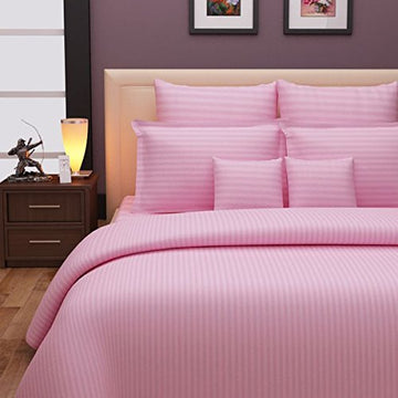 WSOKO 100% PREMIUM,STRIP, PALAN COTTON  BEDSHEET 400 TC 2PILLO 3P SET SUPER KING  SIZE 108X108 WHITE BESHEET