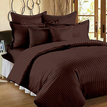 WSOKO 100% PREMIUM STRIP PALAN COTTON  BEDSHEET 300TC 2PILLO 3P SET SUPAR KING  SIZE 108X108