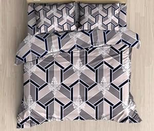 WSOKO 100%.PREMIUM COTTON..TC.400.QUEEN SIZE 90x100 BEDSHEET 2PILLO 3P SET MULTI COLOUR
