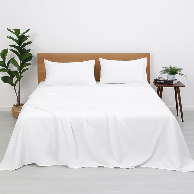WSOKO. PREMIUM COTTON 100% 500GSM STRIP PLAN KING SIZE 108X100 BEDSHEET 2PILLO 3P SET