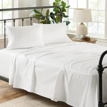 WSOKO 100% PREMIUM, PALAN COTTON  BEDSHEET 600TC 2PILLO 3P SET SUPER KING  SIZE 108X108 WHITE BESHEET