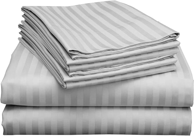 WSOKO 100% PREMIUM STRIP PALAN COTTON  BEDSHEET 300TC 2PILLO 3P SET QUEEN SIZE 90X100