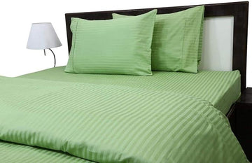 WSOKO 100% PREMIUM STRIP PALAN COTTON  BEDSHEET 300TC 2PILLO 3P SET QUEEN SIZE 90X100