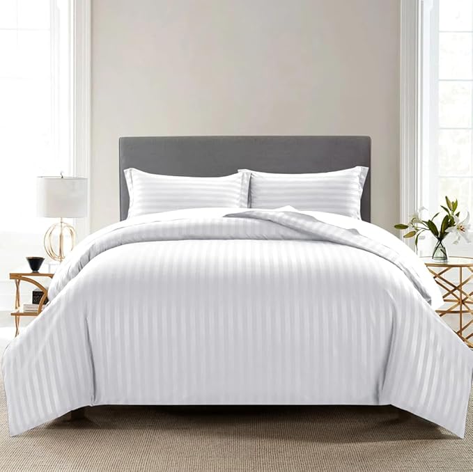 WSOKO 100% PREMIUM, PALAN COTTON  BEDSHEET 400 TC 2PILLO 3P SET SUPER KING  SIZE 108X108 WHITE BESHEET