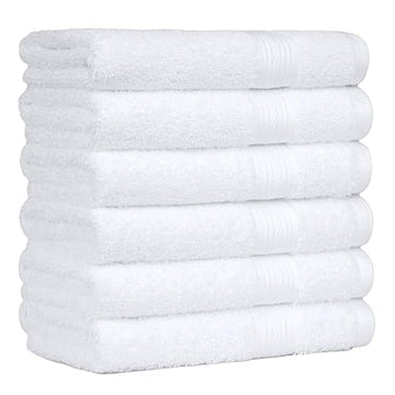 WSOKO Premium Bath Towel - 100% Combed Cotton, 600 GSM, Ultra Soft, Quick Dry and Highly Absorbent for Home, Travel and Acne-Prone Skin, 150 x 75 cm, White