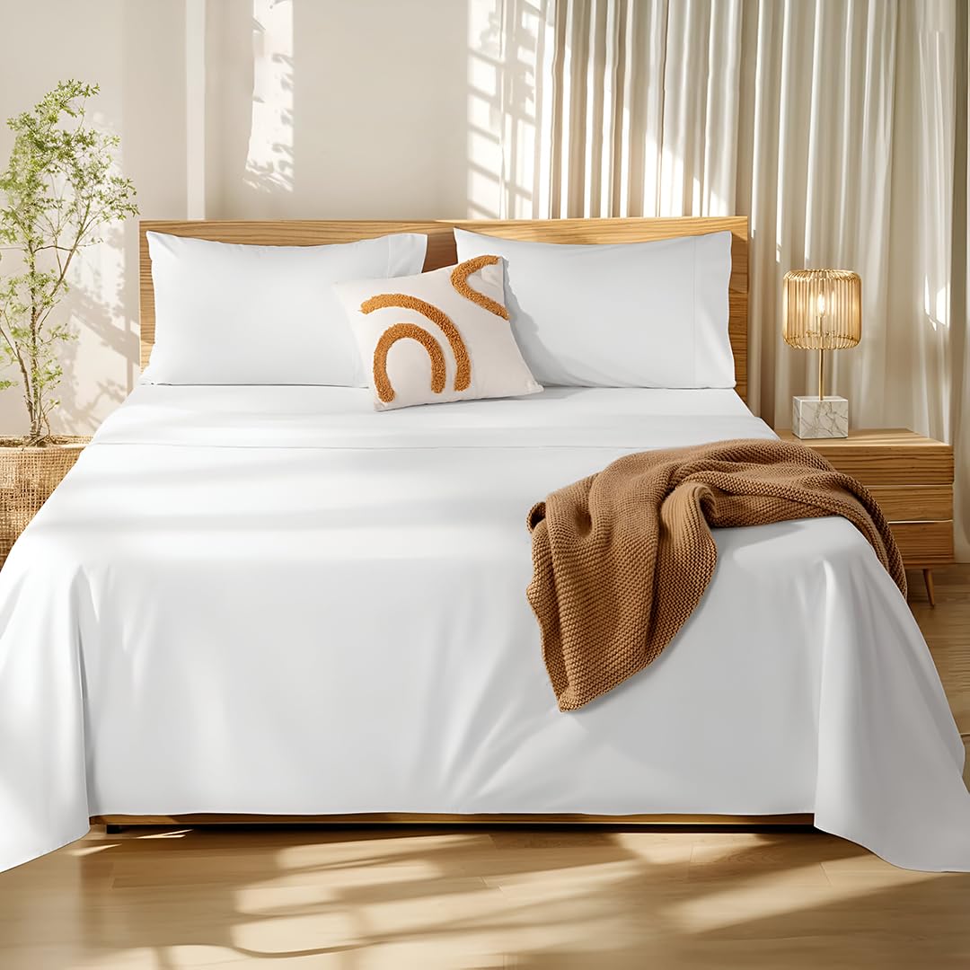 WSOKO COTTON 100% 500TC STRIP PLAN BEDSHEET KING SIZE 108X108 2PILLO BEDSHEET 3PEES SET