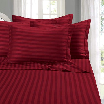 WSOKO 100% PREMIUM STRIP PALAN COTTON  BEDSHEET 300TC 2PILLO 3P SET QUEEN SIZE 90X100
