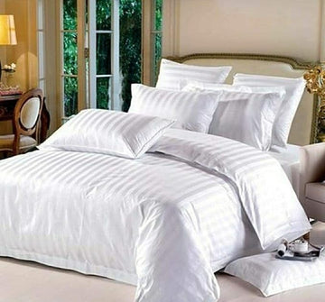 WSOKO 100% PREMIUM STRIP PALAN COTTON  BEDSHEET 400,TC 2PILLO 3P SET QUEEN SIZE 90X100