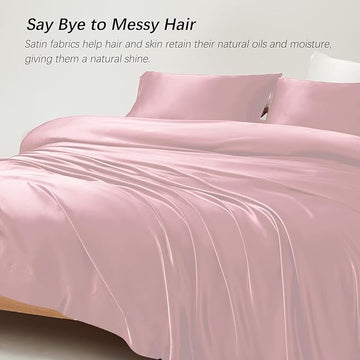 WSOKO SATIN Cloth Fusion Satin Bedsheet for King Size 108X108  Bed, Perfect for Romantic Night, Excellent Gift for All Celebrations, Set of 1 Satin Sheet 108"X108" & 2 Pillow Covers (Baby Pink)| H603 | 400 TC