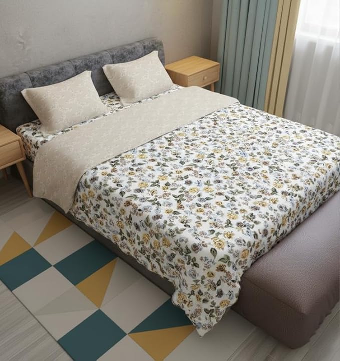 wsoko,premium, cotton 400tc, bedsheet super king size 3p set