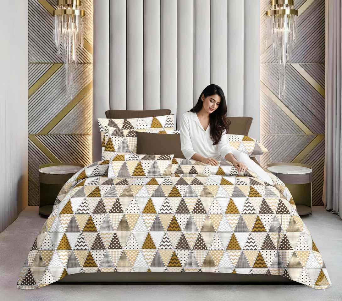 WSOKO 100%.PREMIUM COTTON..TC.400.SUPAR KING SIZE 108x108 BEDSHEET 2PILLO 3P SET MULTI COLOUR