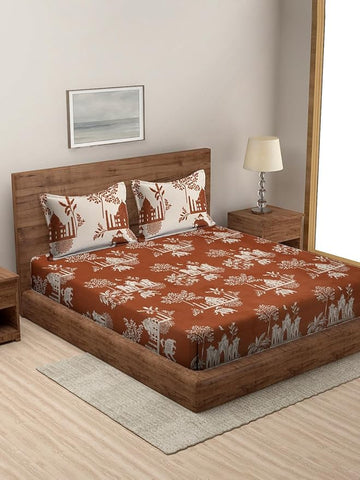WSOKO 100%.PREMIUM COTTON..TC.400.SUPAR KING SIZE 108x108 BEDSHEET 2PILLO 3P SET MULTI COLOUR
