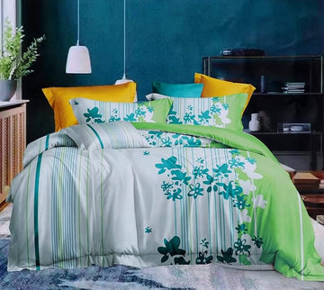 WSOKO PREMIUM COTTON. 100%.TC.400.SUPAR KING SIZE 108x108 BEDSHEET 2PILLO 3P SET MULTI COLOUR