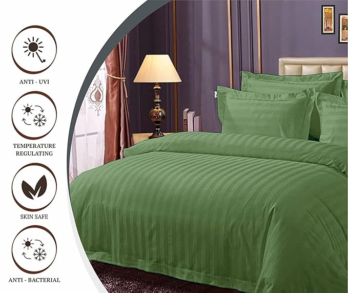 WSOKO 100% PREMIUM STRIP PALAN COTTON  BEDSHEET 400TC 2PILLO 3P SET SUPAR KING  SIZE 108X108