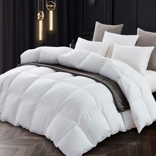 WSOKO Home Linen Winter Collection Premium Duvet King Size | Comforter/Quilt/Blanket/Dohar/Rajai/Razai | Soft &amp; Cozy All Season AC Blanket for Double Bed (White 200 GSM King- 100 X 108 | 200 TC