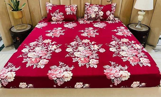 WSOKO PREMIUM COTTON. 100%.TC.400.SUPAR KING SIZE 108x108 BEDSHEET 2PILLO 3P SET MULTI COLOUR