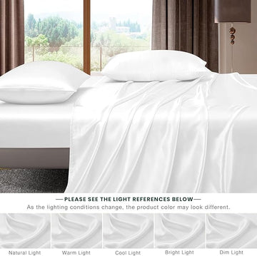King Bed Cotton Bedsheet (110x112 Inch) | Soft & Smooth 500 TC Egyptian Cotton Bedsheet King Bed with Pillow Cover | Machine Washable Breathable & Hypoallergenic | White